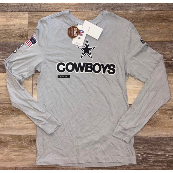 NWT Men's Dallas Cowboys Nike Salute to Service Long Sleeve Tee- Small - Gray - Picture 2 of 7